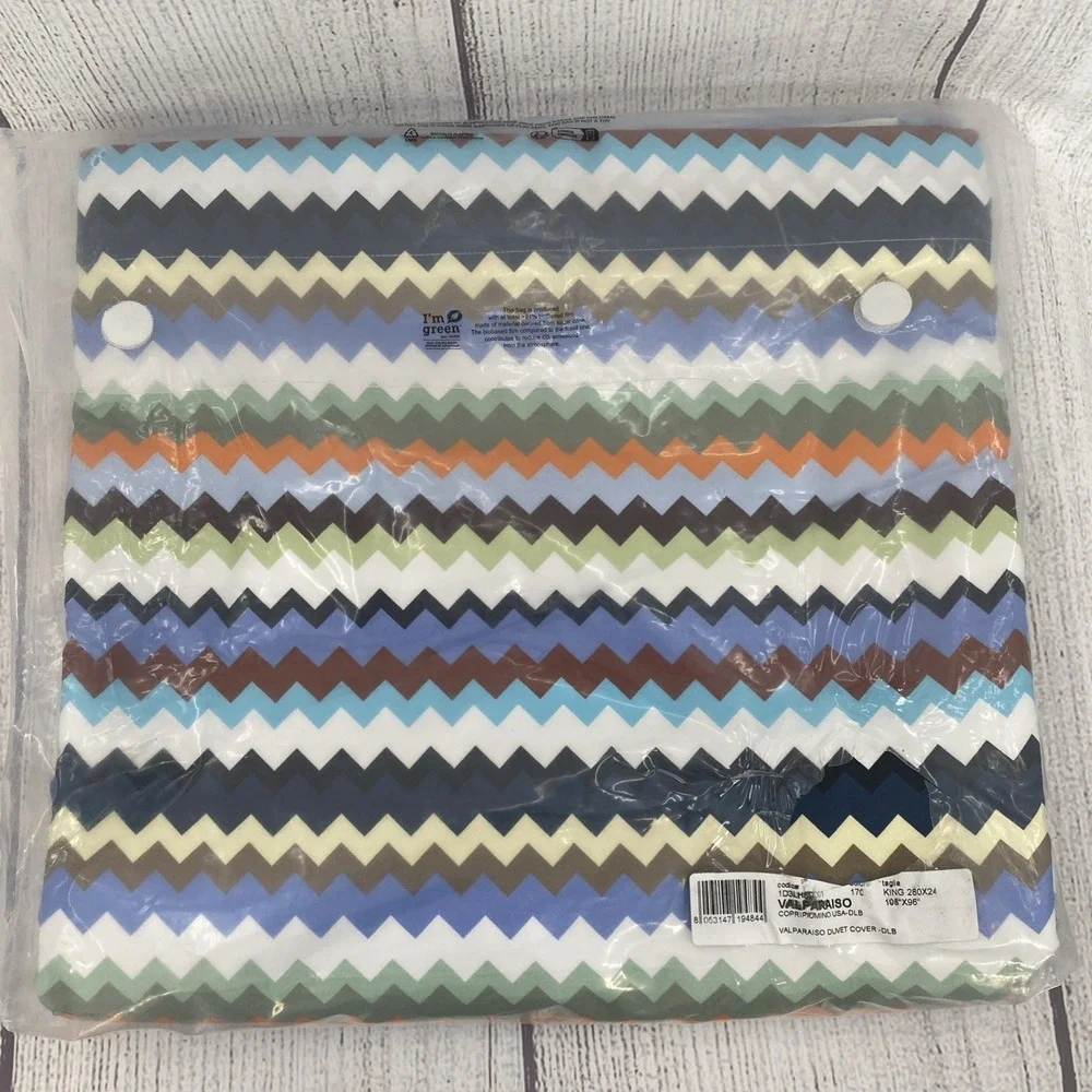 Missoni Duvet Cover KING Valparaiso Multicolor Chevron Zig Zag Italian Quality